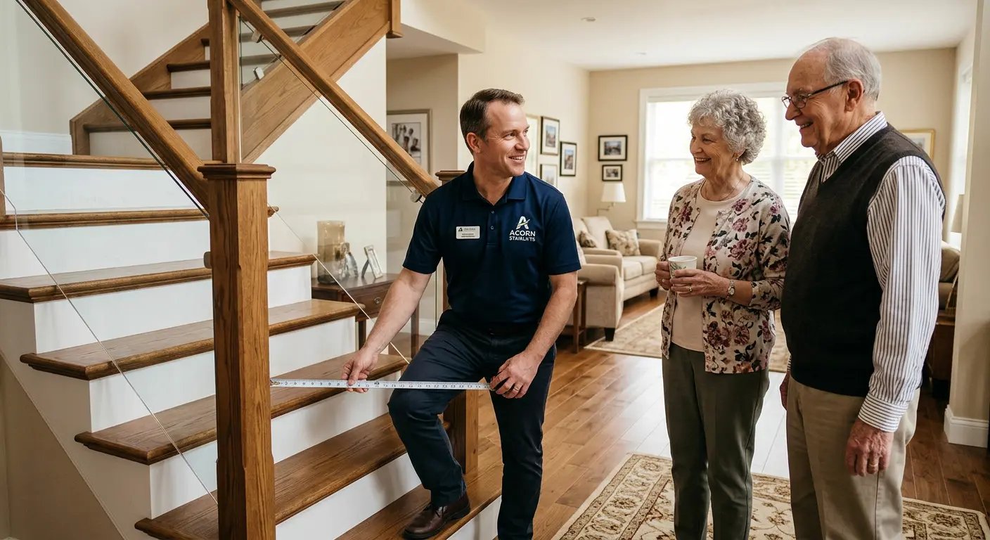 Acorn home survey professional measuring staircase